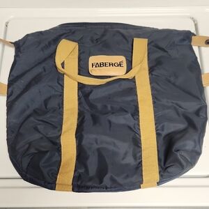 FABERGE Tote 1980s Nylon Gym Overnight Bag 15 x15" Vintage